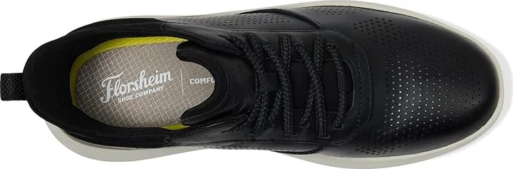Florsheim Fleet Perf Toe Elastic Lace Sneakers Men's Shoes Black : 8.5 W (3E), Leather - Image 2