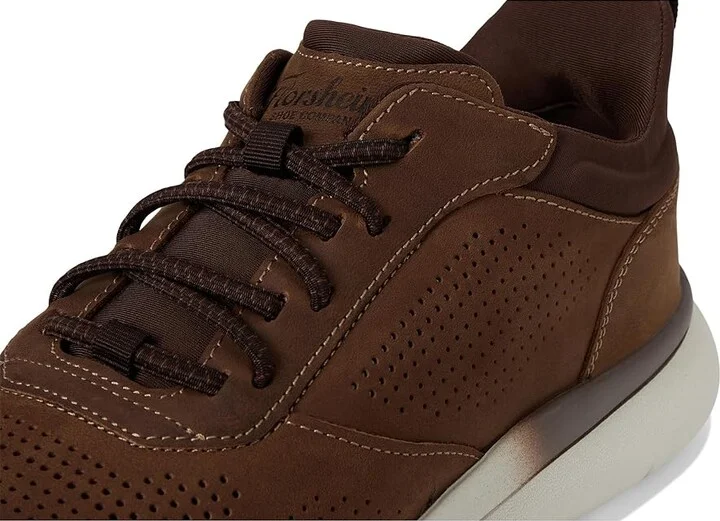 Florsheim Fleet Perf Toe Elastic Lace Sneakers Men's Shoes Brown Crazy Horse : 12 M (D), Leather - Image 7