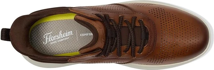 Florsheim Fleet Perf Toe Elastic Lace Sneakers Men's Shoes Cognac : 8 W (3E), Leather - Image 2