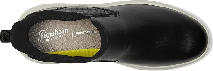 Florsheim Fleet Plain Toe Slip-On Sneakers Men's Shoes Black : 10.5 M (D), Leather - Image 2