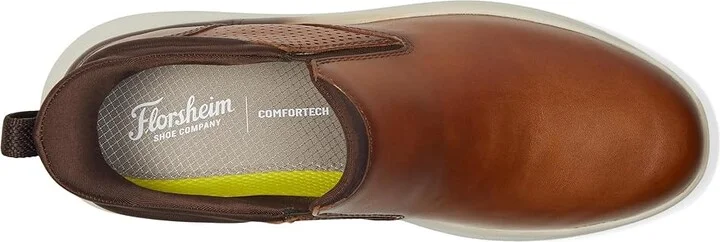 Florsheim Fleet Plain Toe Slip-On Sneakers Men's Shoes Cognac : 8.5 M (D), Leather - Image 2