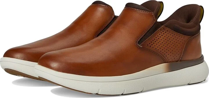 Florsheim Fleet Plain Toe Slip-On Sneakers Men's Shoes Cognac : 8.5 M (D), Leather