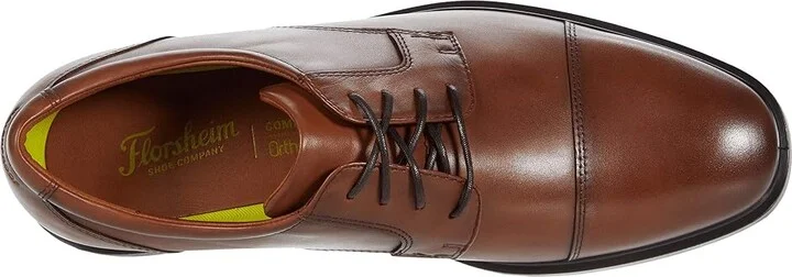 Florsheim Forecast Waterproof Cap Toe Oxford Men's Shoes Cognac Smooth : 8 M (D), Leather - Image 2
