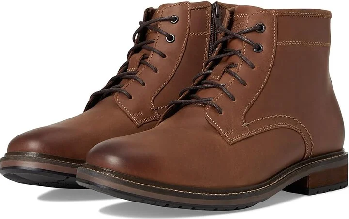 Florsheim Forge Plain Toe Lace Boot Men's Boots Brown Crazy Horse : 9 M (D), Leather