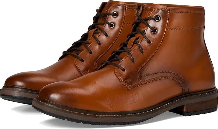 Florsheim Forge Plain Toe Lace Boot Men's Boots Cognac : 7 W (3E), Leather