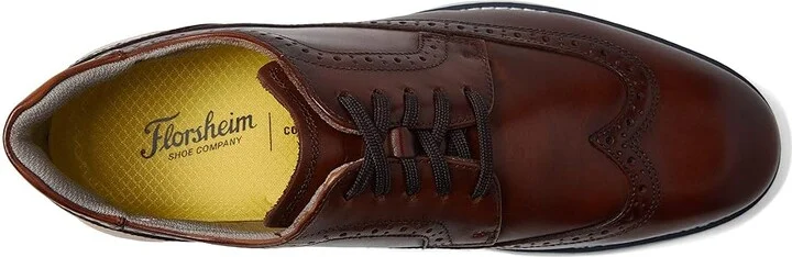 Florsheim Frenzi Wing Tip Oxford Men's Shoes Cognac Smooth/White Sole : 8 M (D), Leather - Image 2