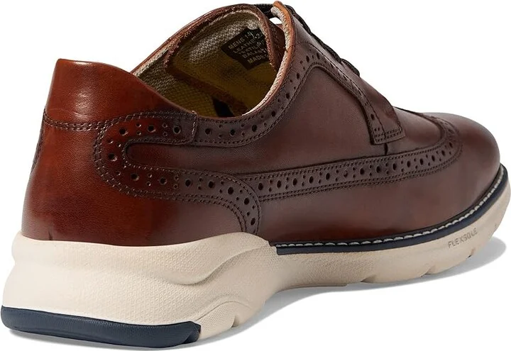 Florsheim Frenzi Wing Tip Oxford Men's Shoes Cognac Smooth/White Sole : 8 M (D), Leather - Image 4