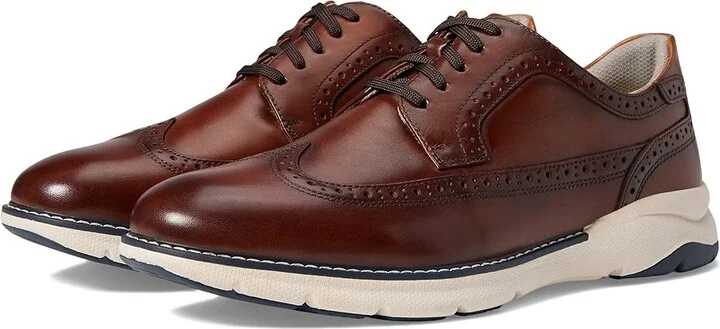 Florsheim Frenzi Wing Tip Oxford Men's Shoes Cognac Smooth/White Sole : 8 M (D), Leather