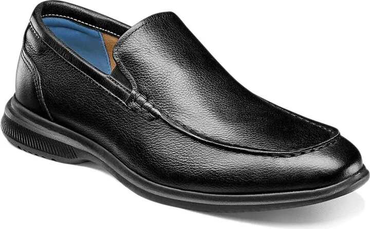 Florsheim Hamptons Moc Toe Venetian Loafer Black Smooth 12 M (D)