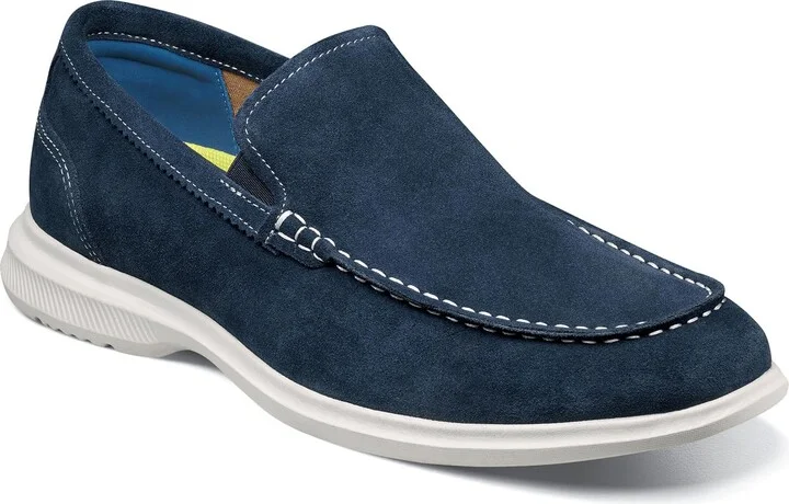 Florsheim Hamptons Moc Toe Venetian Loafer Navy Suede 10 M (D)