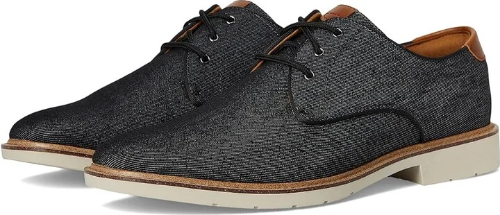 Florsheim Herington Canvas Plain Toe Oxford Men's Shoes Black : 7 M (D), Canvas/Rubber