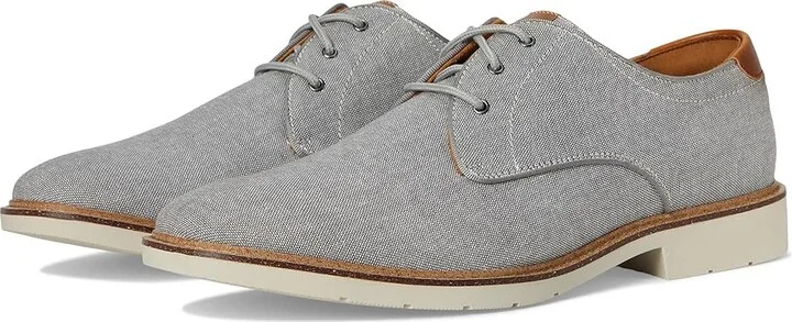 Florsheim Herington Canvas Plain Toe Oxford Men's Shoes Gray : 9.5 M (D), Canvas/Rubber