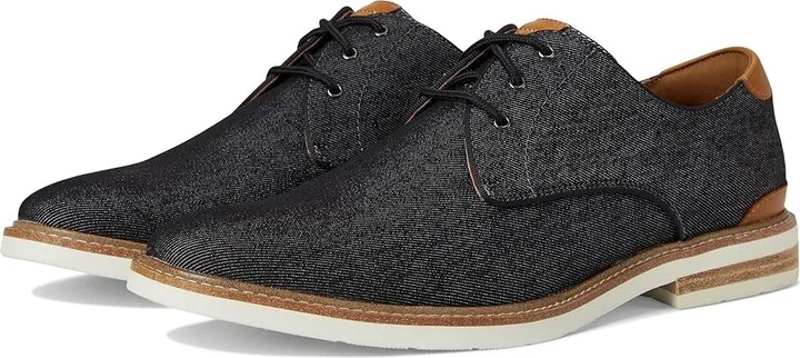 Florsheim Highland Canvas Plain Toe Oxford Men's Shoes Blalck Canvas/White Sole : 7 M (D)