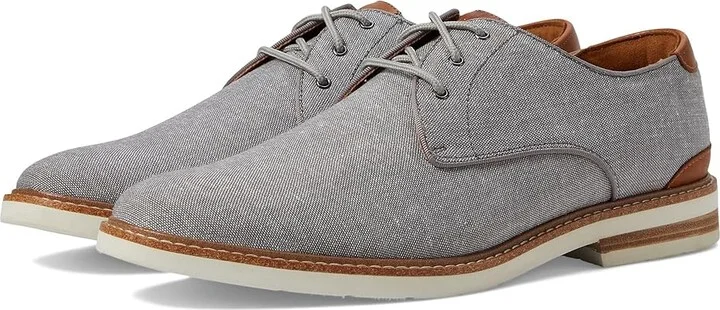 Florsheim Highland Canvas Plain Toe Oxford Men's Shoes Gray Canvas/White Sole : 7 M (D)