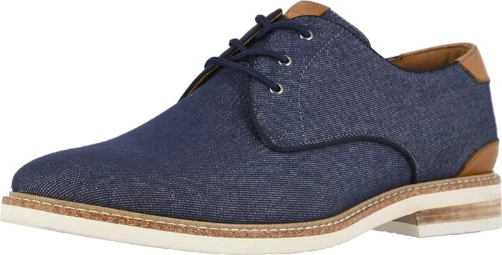 Florsheim Highland Canvas Plain Toe Oxford Men's Shoes Navy Canvas/White Sole : 7 M (D) - Image 2