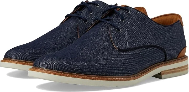 Florsheim Highland Canvas Plain Toe Oxford Men's Shoes Navy Canvas/White Sole : 7 M (D)