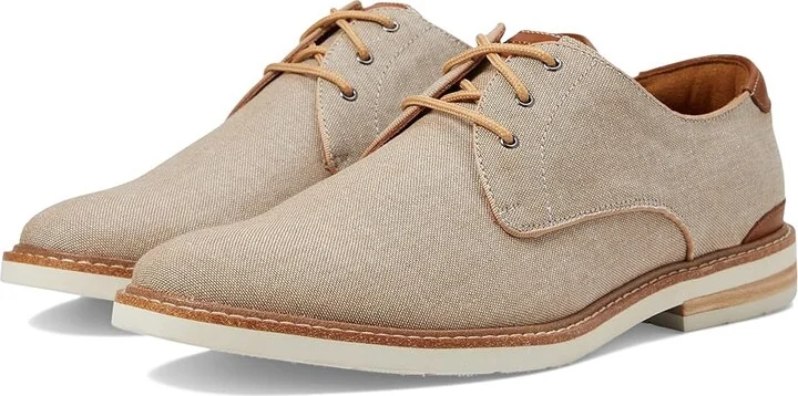 Florsheim Highland Canvas Plain Toe Oxford Men's Shoes Sand Canvas/White Sole : 8 M (D)