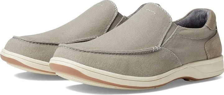 Florsheim Lakeside Canvas Moc Toe Slip-On Men's Shoes Gray Canvas : 7 M (D)