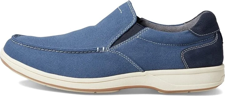 Florsheim Lakeside Canvas Moc Toe Slip-On Men's Shoes Navy Nubuck : 7 M (D) - Image 6