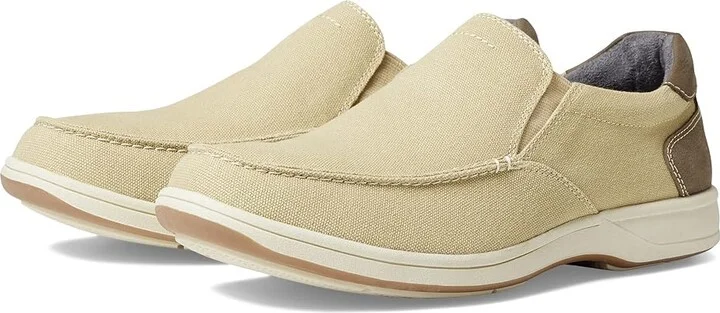 Florsheim Lakeside Canvas Moc Toe Slip-On Men's Shoes Sand Canvas : 7 M (D)