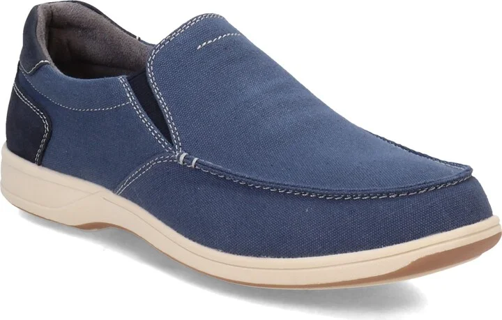 Florsheim Lakeside Canvas Moc Toe Slip-On Navy Nubuck 7.5 W (3E)