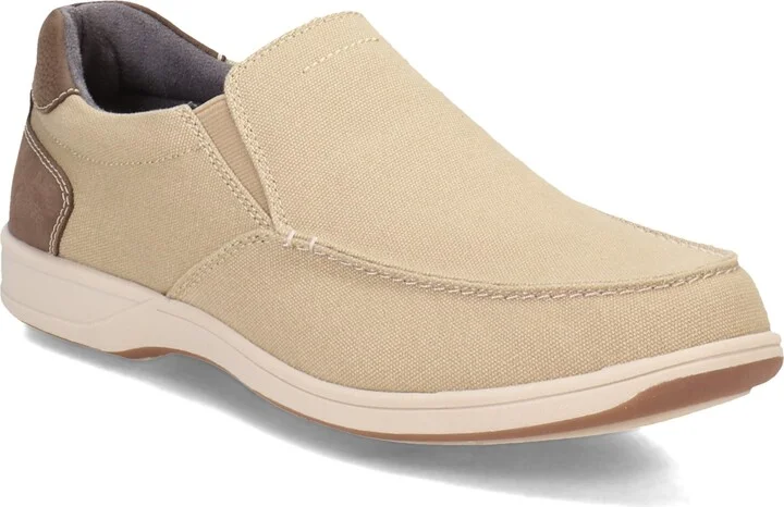 Florsheim Lakeside Canvas Moc Toe Slip-On Sand Canvas 7 W (3E)