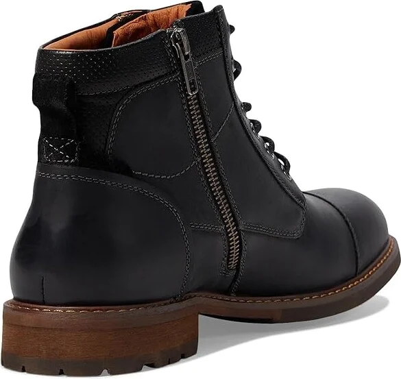 Florsheim Lodge Cap Toe Lace-Up Boot Men's Shoes Black Crazy Horse : 7 M (D), Leather - Image 4