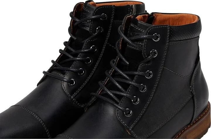 Florsheim Lodge Cap Toe Lace-Up Boot Men's Shoes Black Crazy Horse : 7 M (D), Leather - Image 5