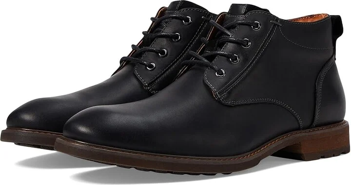 Florsheim Lodge Plain Toe Chukka Boot Men's Shoes Black Crazy Horse : 7 M (D), Leather