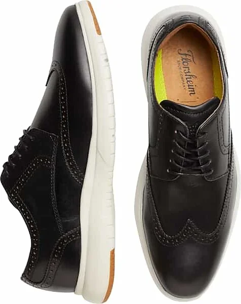 Florsheim Men's Dash Leather Wingtip Oxford Dress Sneakers Black