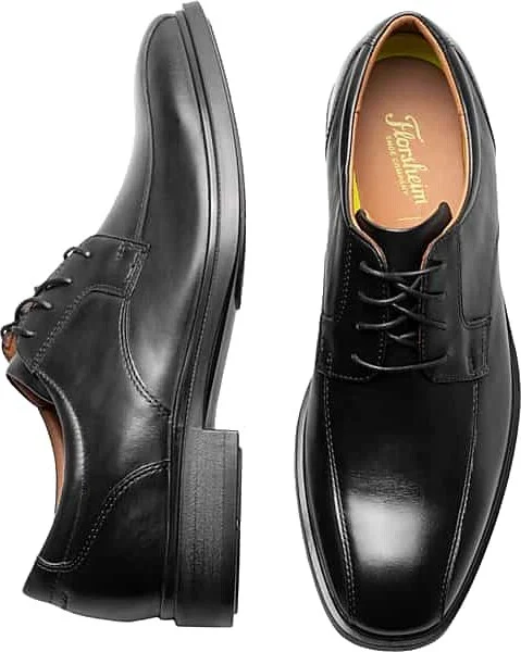 Florsheim Men's Forecast Leather Waterproof Bike Toe Oxfords Black