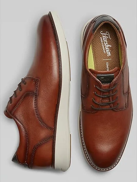 Florsheim Men's Lance Leather Plain Toe Oxfords Cognac