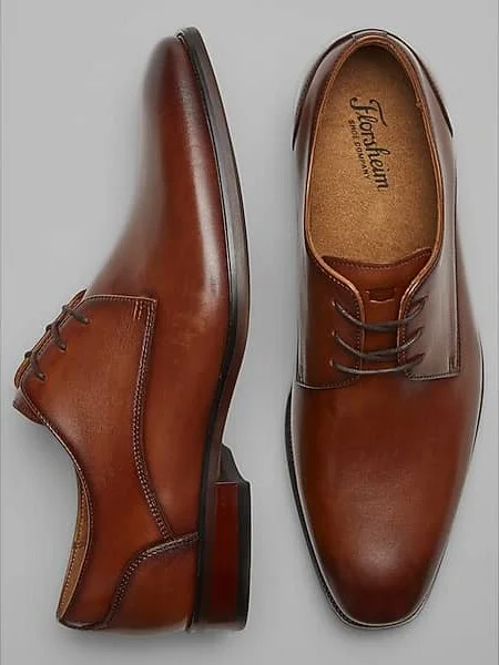 Florsheim Men's Luxe Roseto Leather Plain Toe Oxfords Cognac
