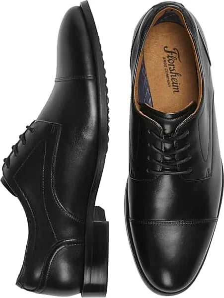 Florsheim Men's Remi Leather Cap Toe Oxfords Black