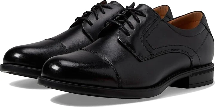 Florsheim Midtown Cap Toe Oxford Men's Lace Up Cap Toe Shoes Black Smooth : 7 D (M), Full Grain leather