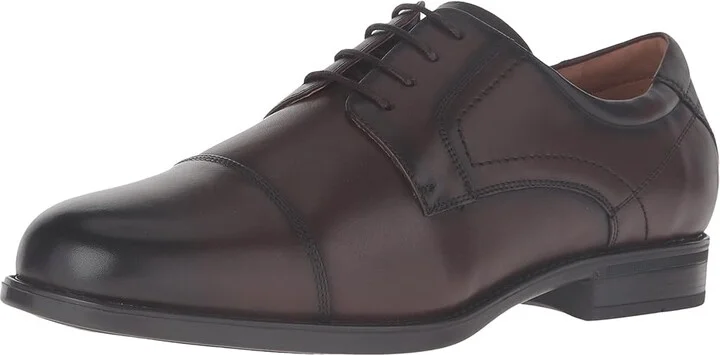Florsheim Midtown Cap Toe Oxford Men's Lace Up Cap Toe Shoes Brown Smooth : 7 D (M), Full Grain leather - Image 2