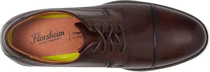 Florsheim Midtown Cap Toe Oxford Men's Lace Up Cap Toe Shoes Brown Smooth : 7 D (M), Full Grain leather - Image 3