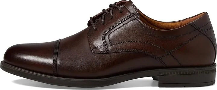 Florsheim Midtown Cap Toe Oxford Men's Lace Up Cap Toe Shoes Brown Smooth : 7 D (M), Full Grain leather - Image 7