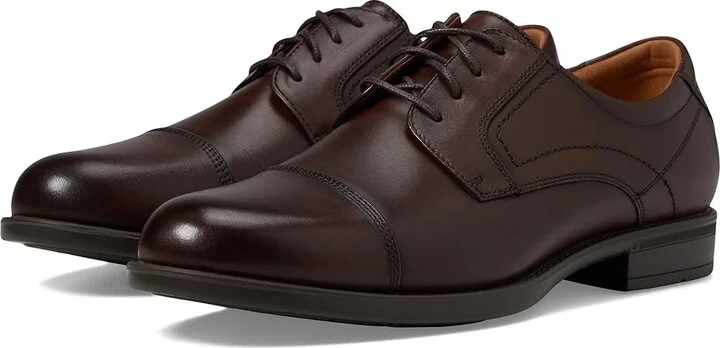 Florsheim Midtown Cap Toe Oxford Men's Lace Up Cap Toe Shoes Brown Smooth : 7 D (M), Full Grain leather