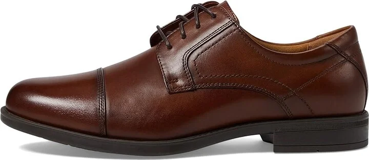 Florsheim Midtown Cap Toe Oxford Men's Lace Up Cap Toe Shoes Cognac Smooth : 7.5 D (M), Full Grain leather - Image 7