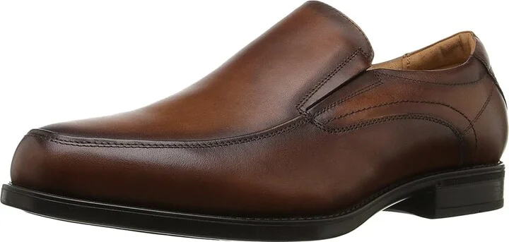 Florsheim Midtown Moc Toe Slip-On Men's Lace Up Moc Toe Shoes Cognac Smooth : 7 D (M), Full Grain leather - Image 2