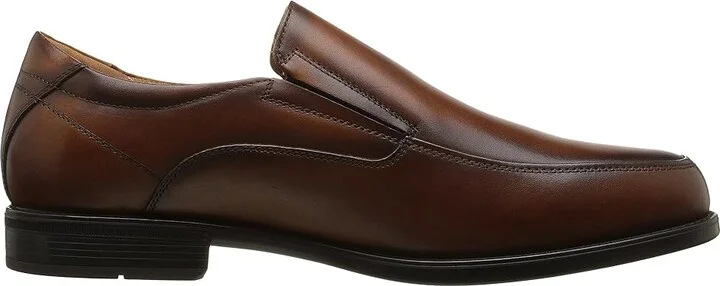 Florsheim Midtown Moc Toe Slip-On Men's Lace Up Moc Toe Shoes Cognac Smooth : 7 D (M), Full Grain leather - Image 8
