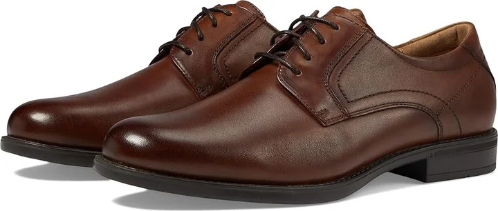 Florsheim Midtown Plain Toe Oxford Men's Plain Toe Shoes Cognac Smooth : 7 D (M), Full Grain leather