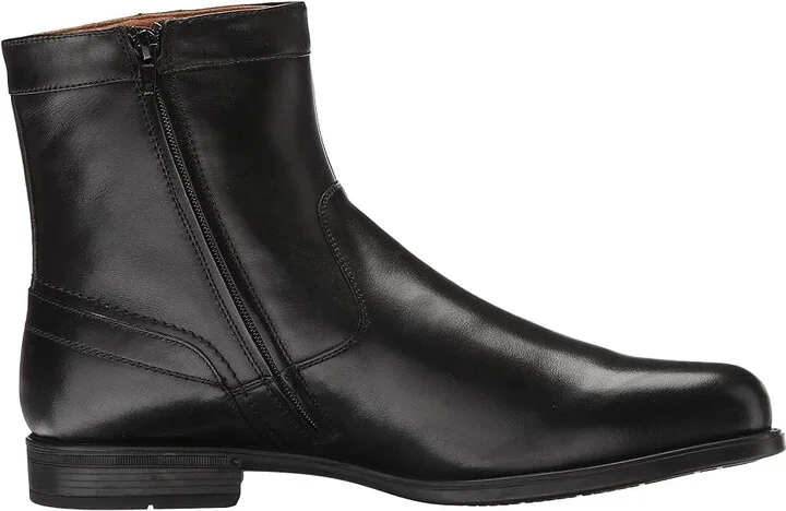 Florsheim Midtown Plain Toe Zipper Boot Men's Dress Zip Boots Black Smooth : 9 M (D), Leather - Image 8