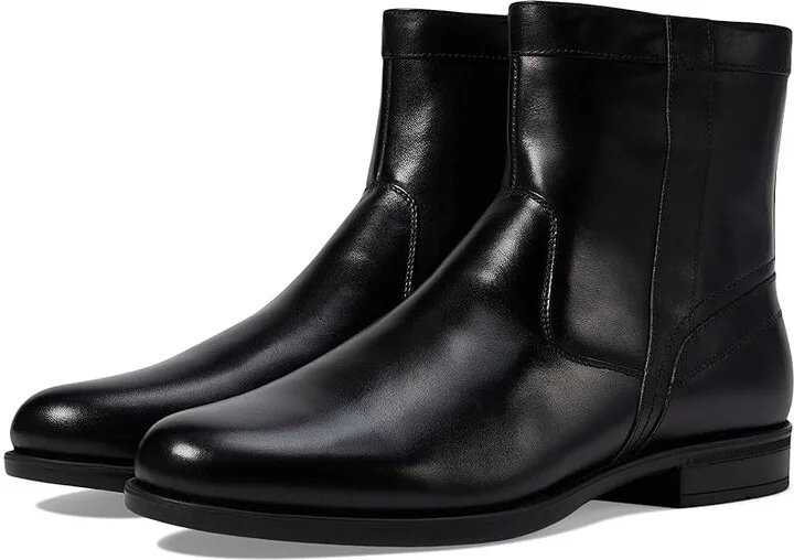 Florsheim Midtown Plain Toe Zipper Boot Men's Dress Zip Boots Black Smooth : 9 M (D), Leather