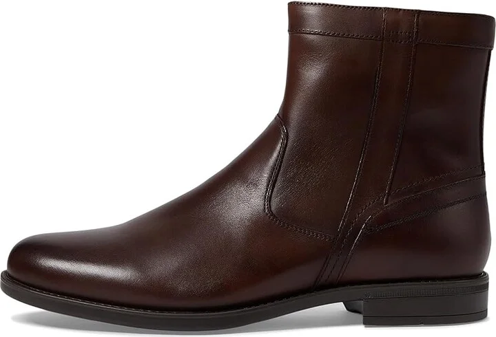 Florsheim Midtown Plain Toe Zipper Boot Men's Dress Zip Boots Brown Smooth : 8 M (D), Leather - Image 7