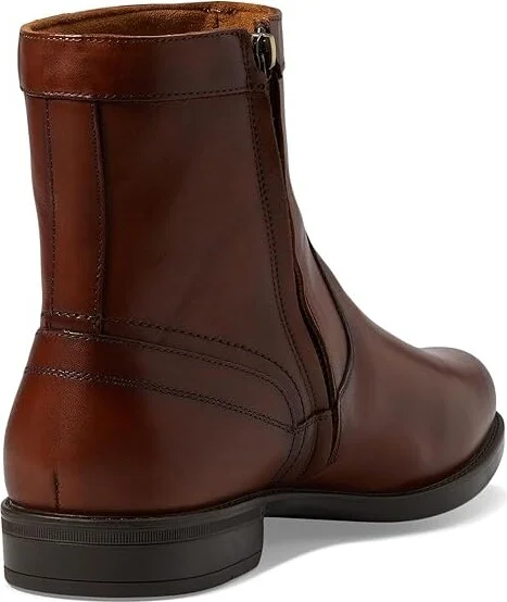 Florsheim Midtown Plain Toe Zipper Boot Men's Dress Zip Boots Cognac : 11.5 M (D), Leather - Image 4