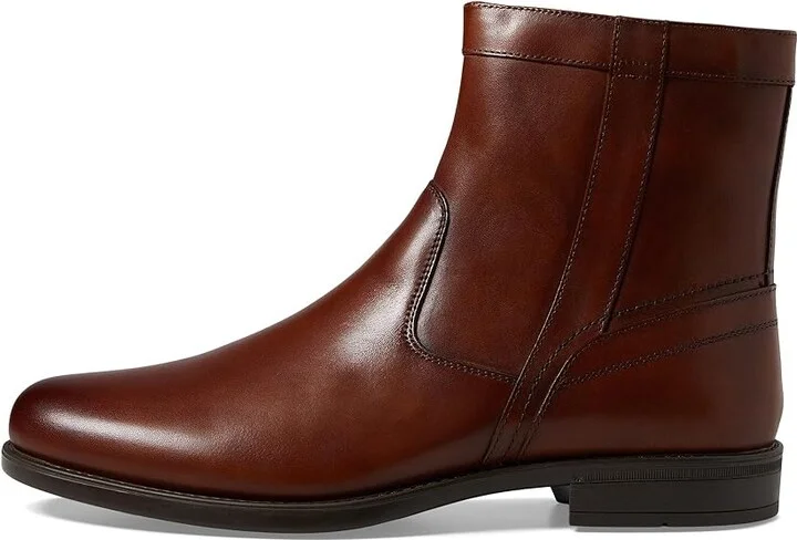Florsheim Midtown Plain Toe Zipper Boot Men's Dress Zip Boots Cognac : 11.5 M (D), Leather - Image 5