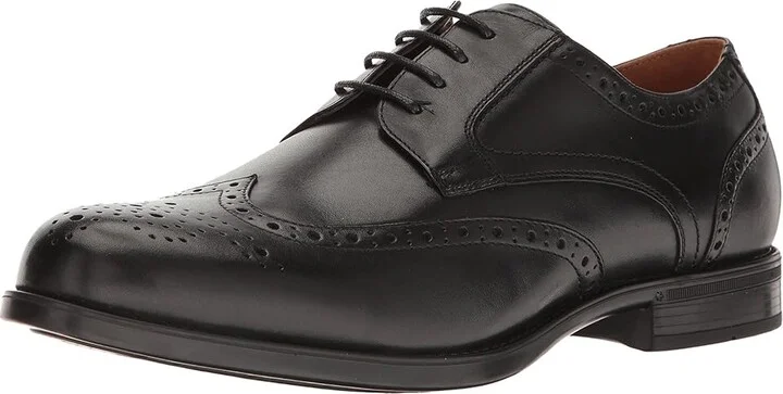 Florsheim Midtown Wingtip Oxford Men's Lace Up Wing Tip Shoes Black Smooth : 7 D (M), Full Grain leather - Image 2