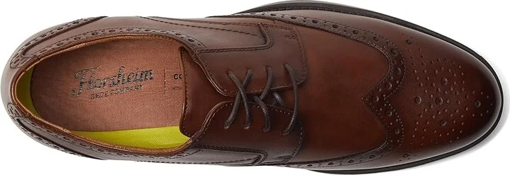 Florsheim Midtown Wingtip Oxford Men's Lace Up Wing Tip Shoes Cognac Smooth : 7 D (M), Full Grain leather - Image 3
